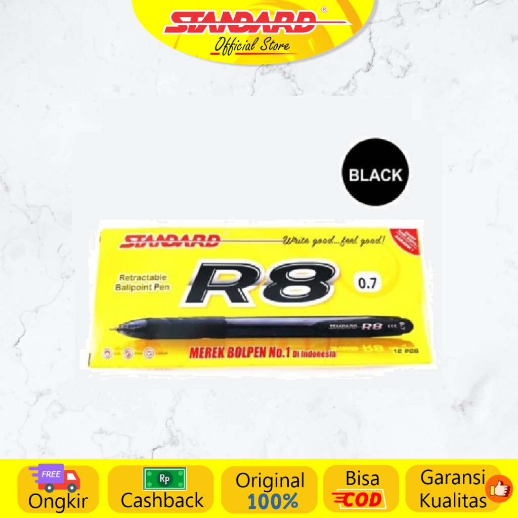 Standard - Pulpen R8 0.7 ( Alat Tulis / Pen / Ballpoint / Pena ) (5)