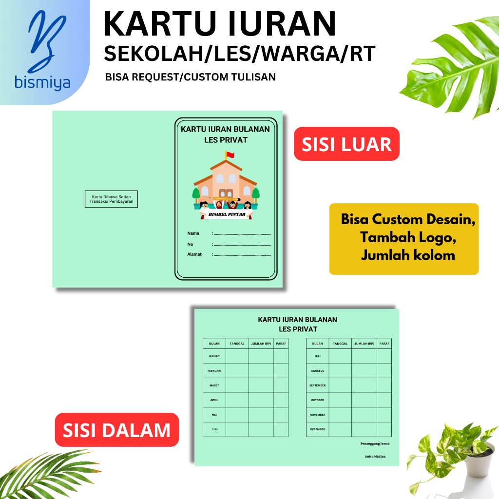 Jual Kartu Iuran / SPP sekolah / Infaq mushola masjid / Angsuran ...