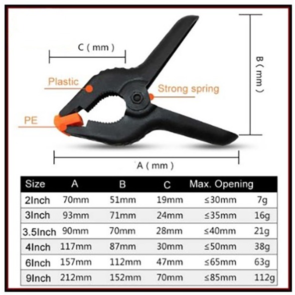 Jual ALAT ADJUSTABLE WOOD SPRING CLAMP KLEM PEGAS KLIP TANG NYLON ABS ...