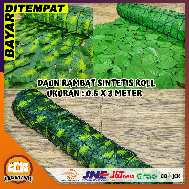 JM Tanaman Hias Daun Rambat Sintetis Roll Dekorasi Dinding Pagar Rumah Ukuran 0.5 X 3 Meter PBP58