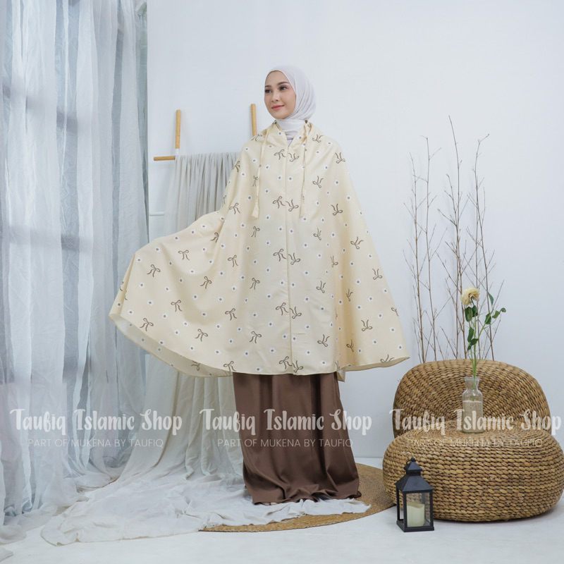 Mukena Chayra Series | Mukena Traveling Medium Pouch Motif | Mukena 2in1 Model Resleting Dagu | Mukena Series By Taufiq