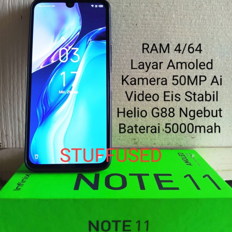Jual HP Murah Infinix Note 11 Ram 4/64 50MP Ai Eis Layar Amoled ...