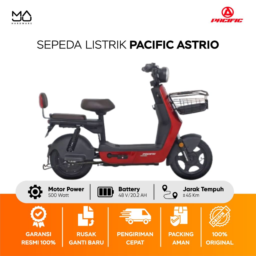 Jual Sepeda Listrik Pacific Astrio Battery 500Watt - Garansi Resmi ...