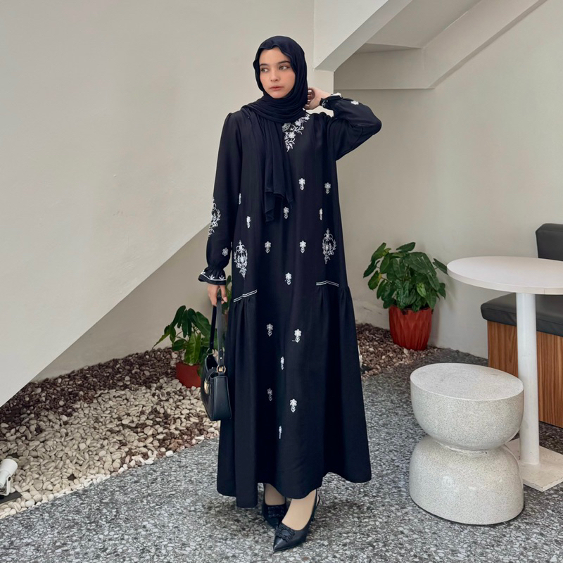 Jual Inara Dress Allsize Gamis Pololinen Bordir Busui Gamis Lebaran ...