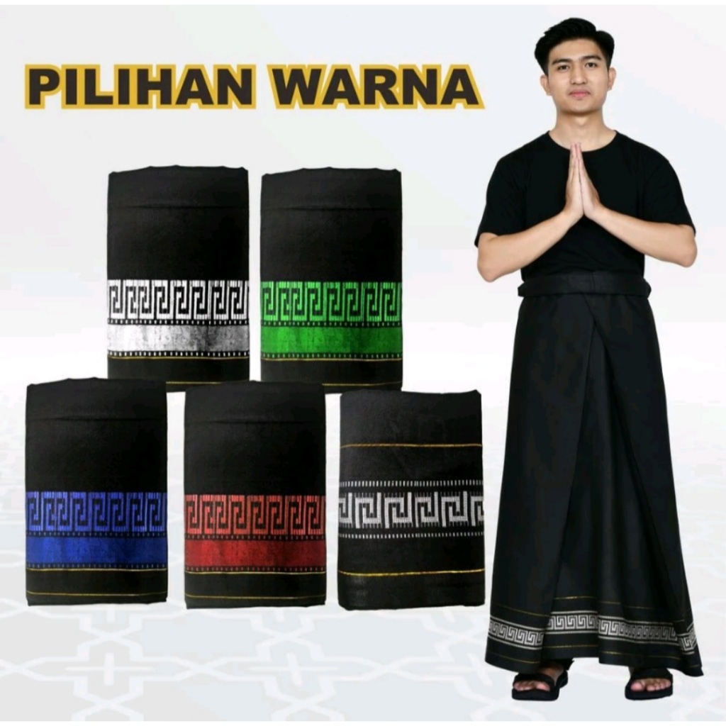 Jual Sarung Tenun Dewasa Motif Polos HItam Dobby Timbul | Shopee Indonesia