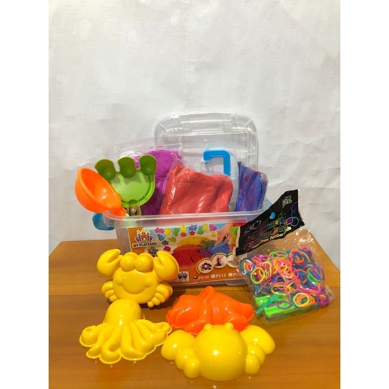 Jual MAINAN PASIR PANTAI MAGIC SAND PLAY SAND BOX WARNA TATAKAN BALON ...