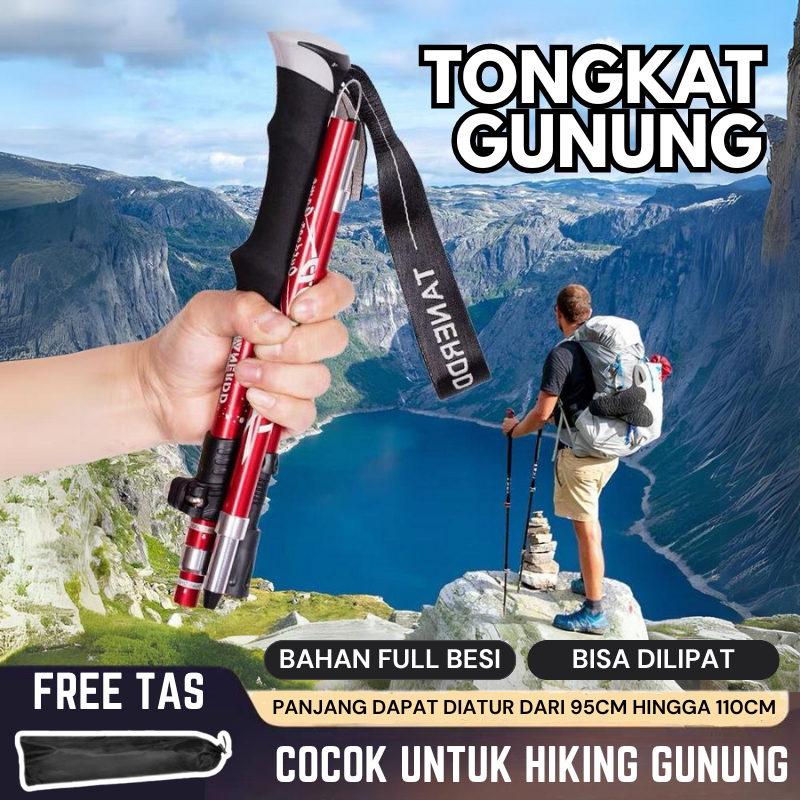 Jual Trekking Pole Tongkat Gunung Hiking 110cm BISA DILIPAT