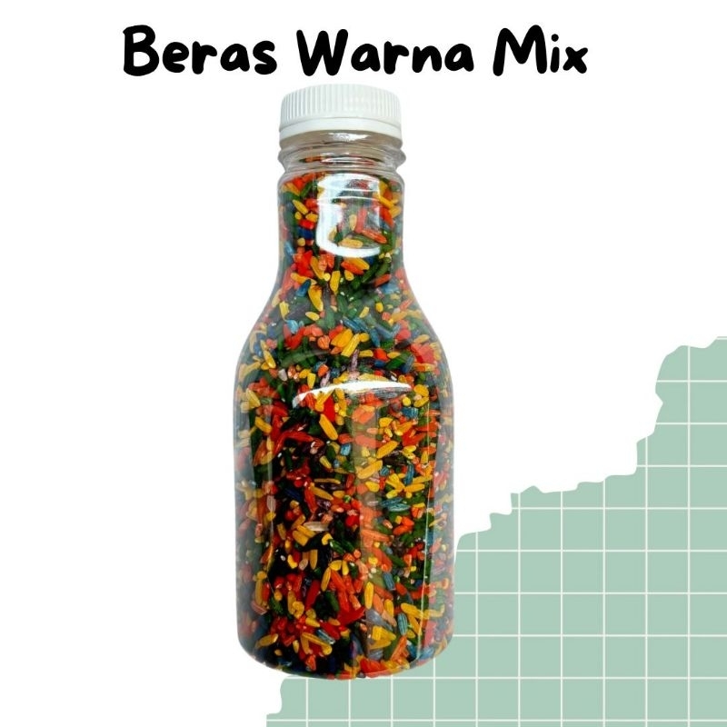 Jual Rainbow rice | Beras warna warni | Sprinkle | Beras mainan anak ...