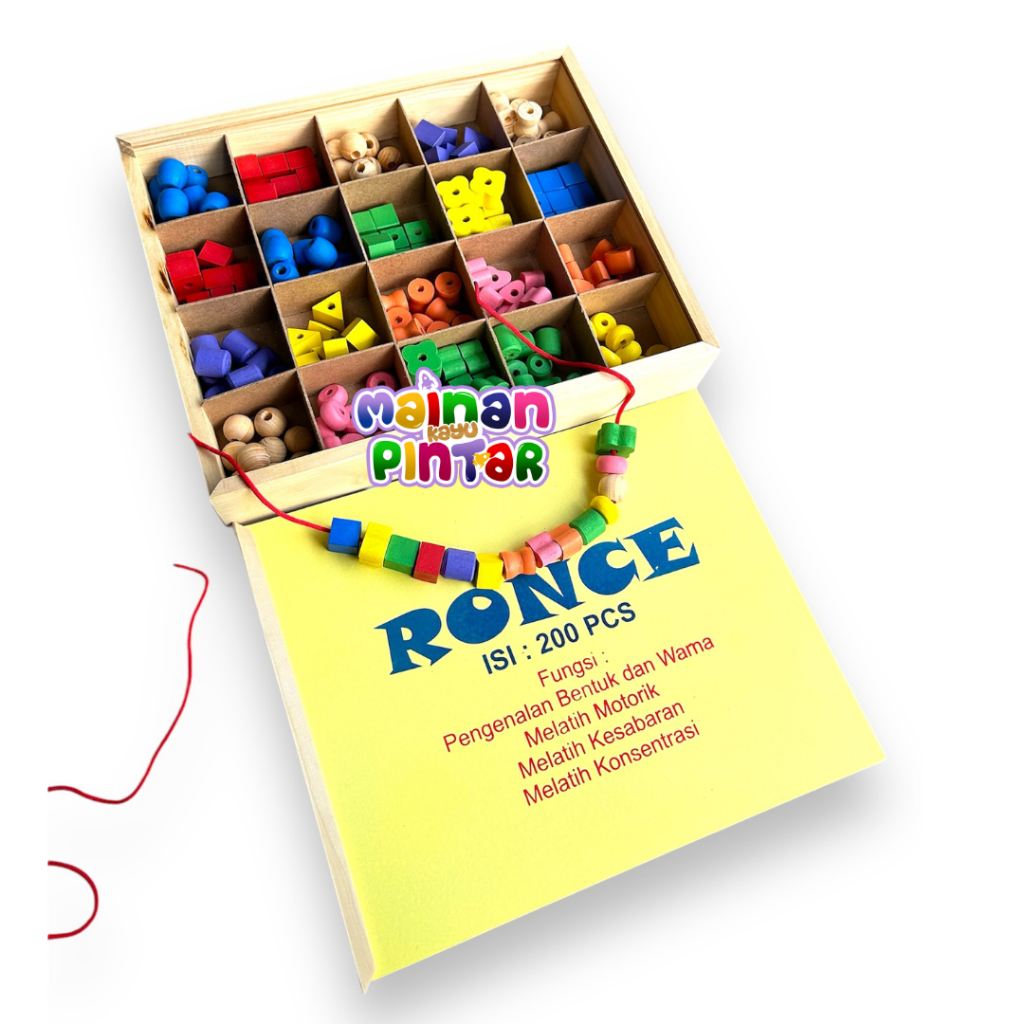Jual Ronce Geometri isi 200pcs Mainan edukasi kayu/ edukatif kognitif ...