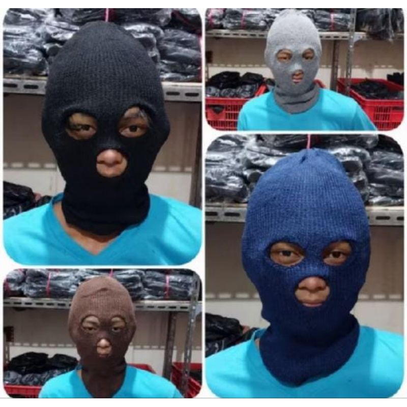 Jual topeng ninja motif rajut bahan tebal mata tiga dan dua | Shopee ...