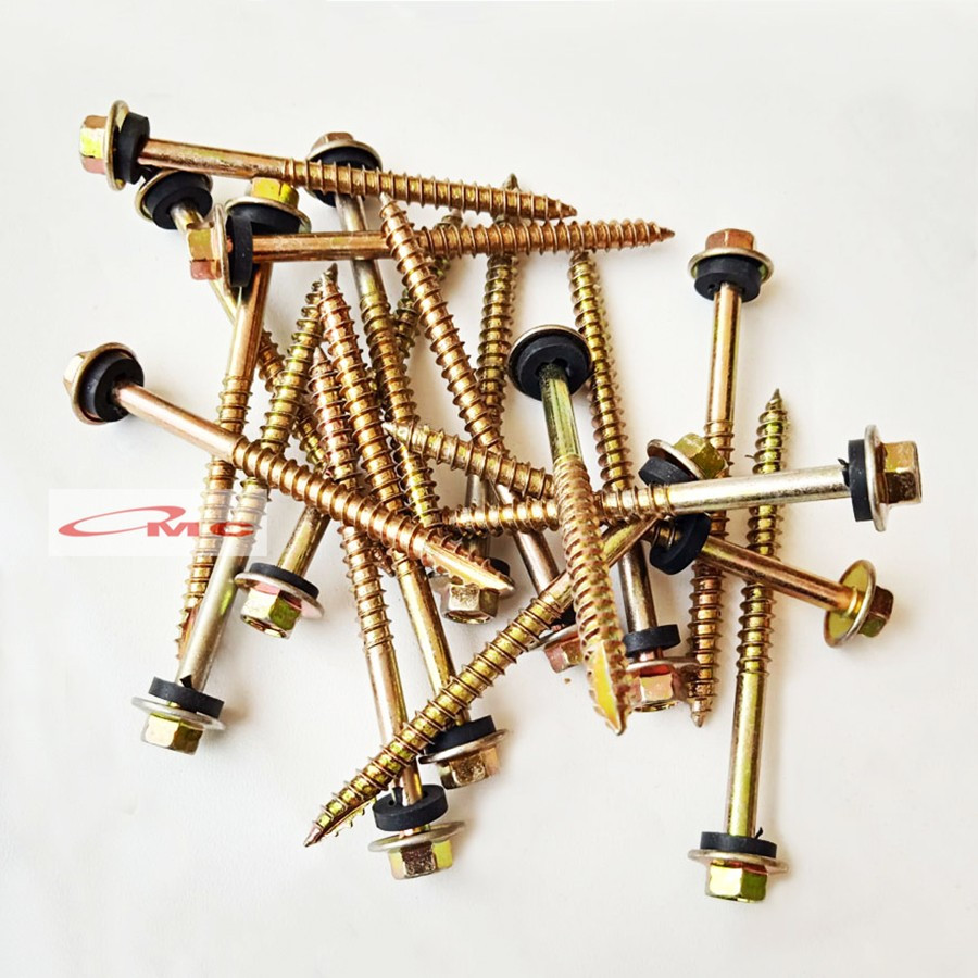 Jual Skrup Sekrup Roofing Kuning 12X50 Turbofix Baut Roofing Baja ...