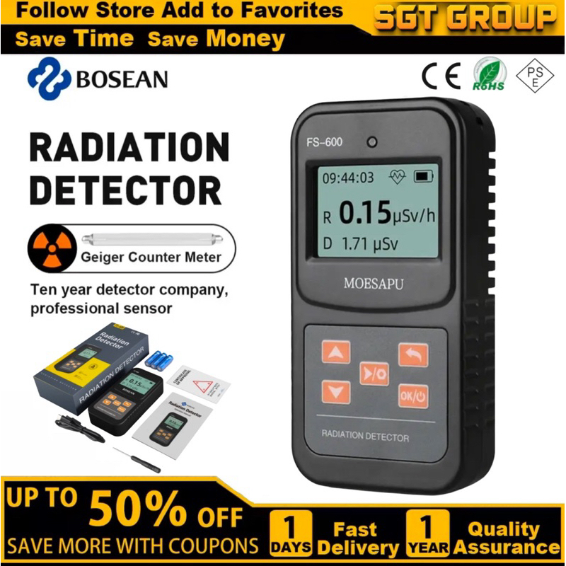 Jual Dosimeter Nuclear Radiation Monitor FS600 XRAY Gamma Bosean ...