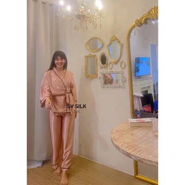 Pajamas Queen SV Silky Premium Sleepwear Wanita Premium Lengan Celana Panjang Setelan Tidur
