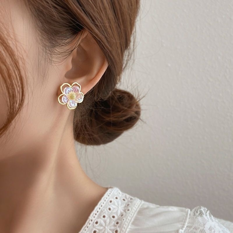Jual Beeggttd Anting Bunga Lapisan Ganda Peri Super Retro Sederhana ...