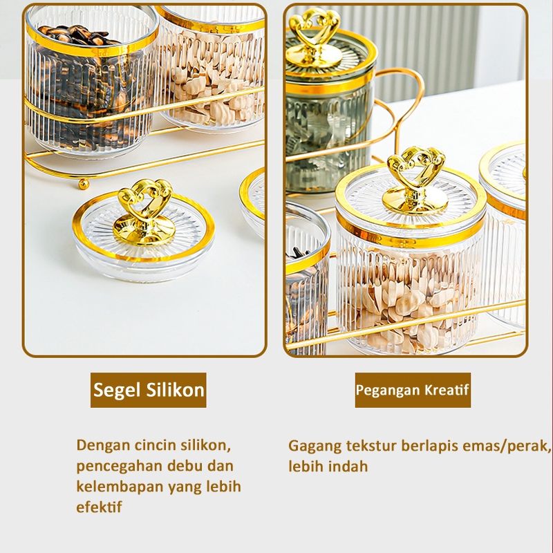 Toples Set Dengan Nampan Guci Makanan Penyimpanan Dapur Kue - foto 2