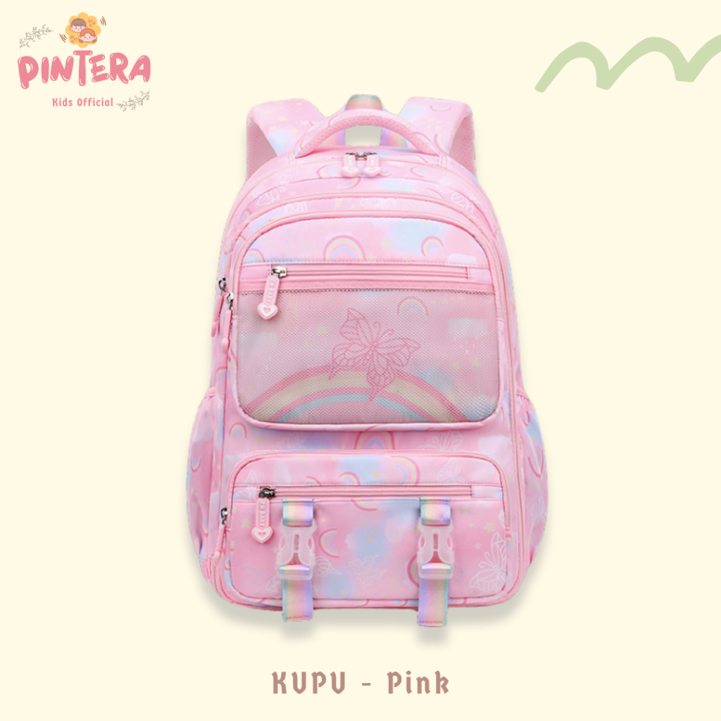 Pintera - Tas Sekolah Anak Perempuan SD SMP Ransel Simple Elegan - Kupu