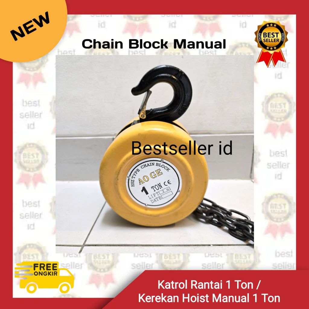 Jual Chain Block 1 Ton / Takel Katrol Kerekan Manual 1T / Takel Manual ...