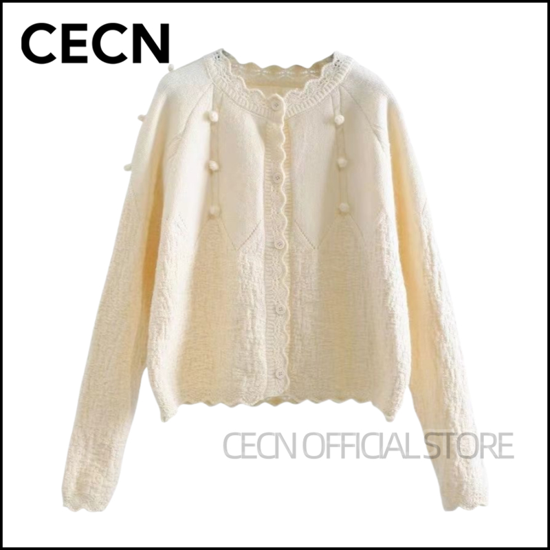 Jual Cecn Cardigan Korean Bola Rajut Premium Wanita Atasan Sweater