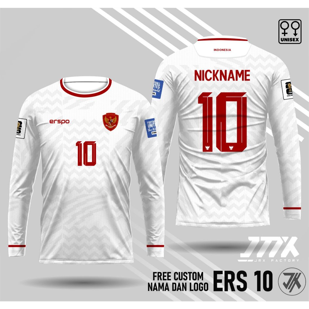 Jual jersey timnas indonesia fullpatch printing lengan panjang bahan ...
