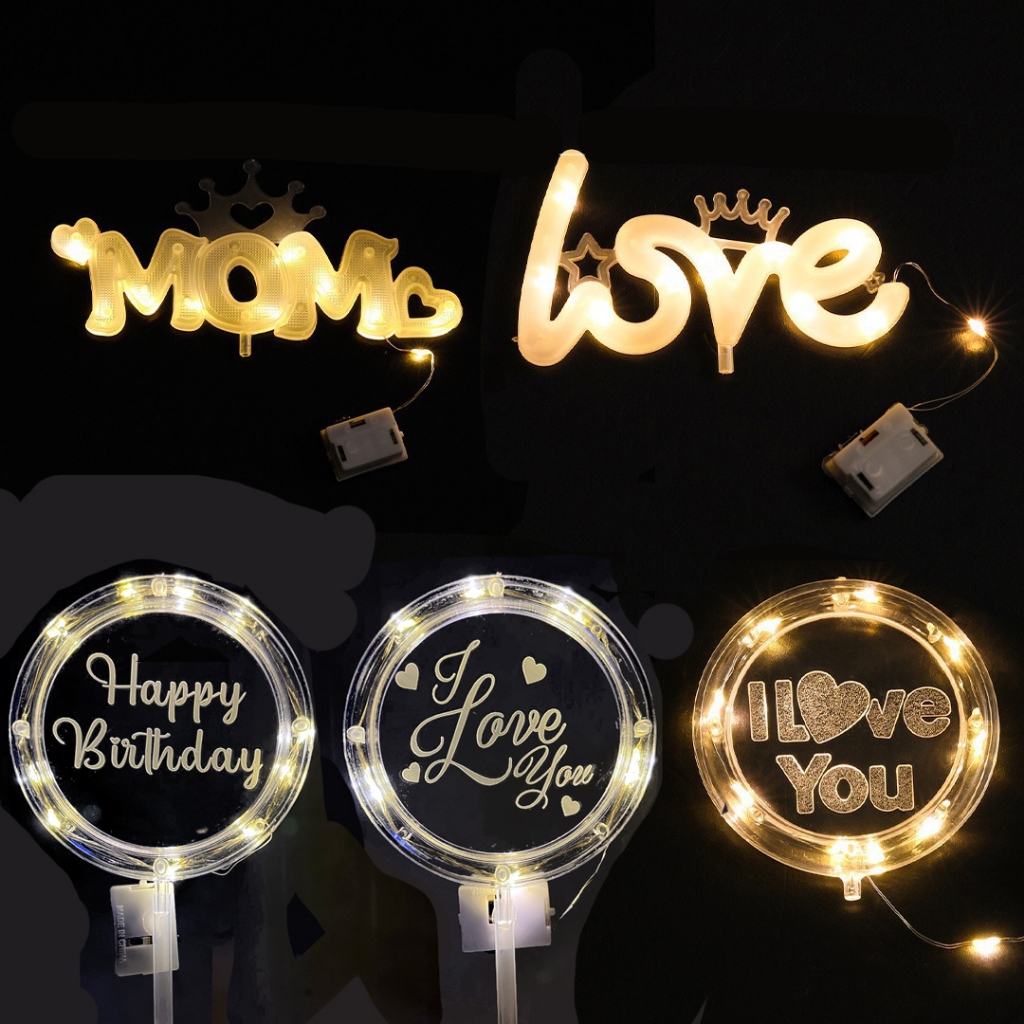 Jual LED Cake Topper Akrilik Ultah Valentine Hiasan Kue | Shopee Indonesia