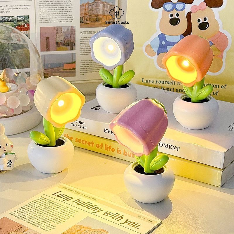 Pot Bunga Lucu Lampu Malam