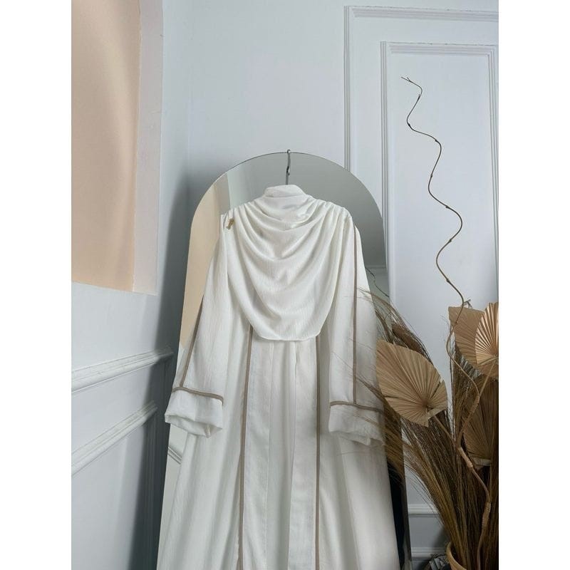 Gamis Abaya Turkiye Mewah Elegan Set Hijab Bahan Crinkle Airflow Ukuran (s M L X - foto 3