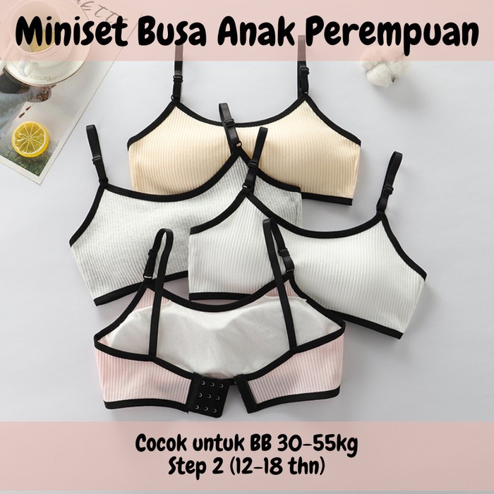 Jual Miniset Busa Anak Perempuan Cewe Remaja Vest Bra Cotton Murni ...