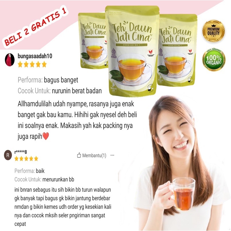 Teh Pelangsing Alami Daun Jati cina Sliming Tea Premium No.1 Obat Diet Detox Penurun Berat badan Ampuh