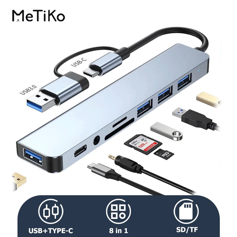 MeTiKo 8-in-1 USB-C Hub Review: Solusi Kekurangan Port untuk Laptop, Tablet, dan HP Modern