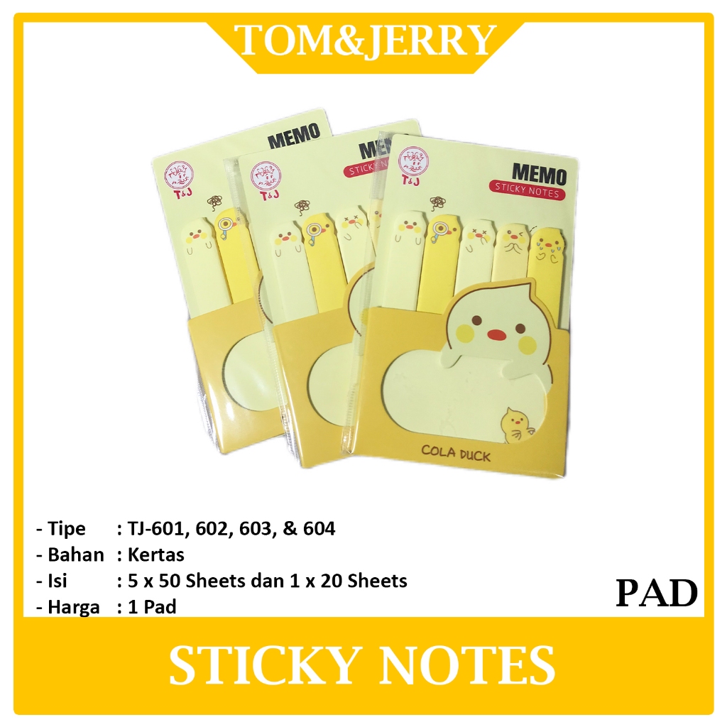 Jual TOM & JERRY - Memo Sticky Notes Animal TJ-601-602-603-604 - PAD ...