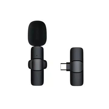 Microphone Nirkabel Mic Clip On Wireless Portabel Usb Type C Micro Lightning Ios Adapter