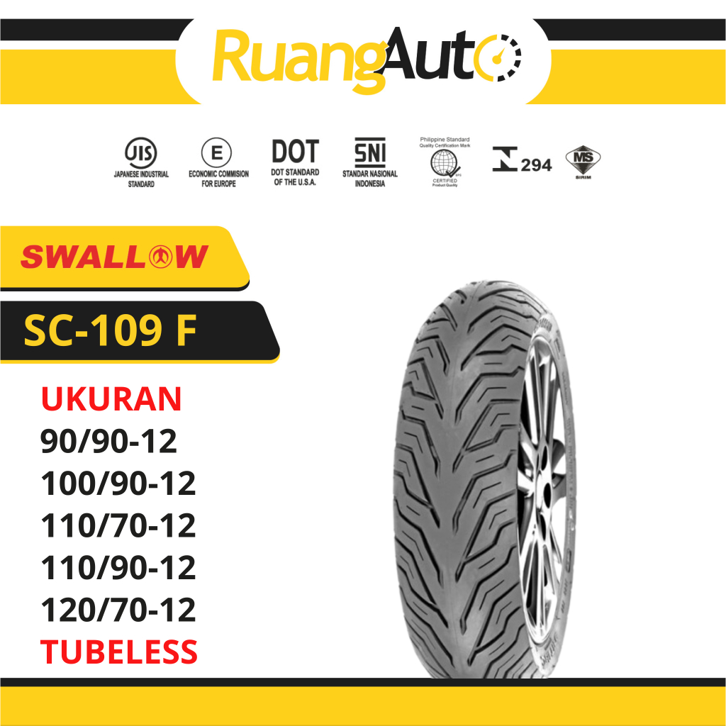 Jual BAN MOTOR SWALLOW SC-109 F URBAN GRIP RING 12 UKURAN 90/90 100/90 ...