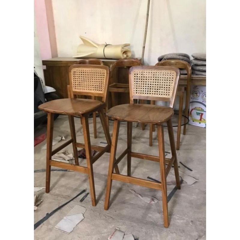 Jual Kursi Bar Rotan Stool Bar Rotan Stool Chair Rotan Kayu Jati Solid ...