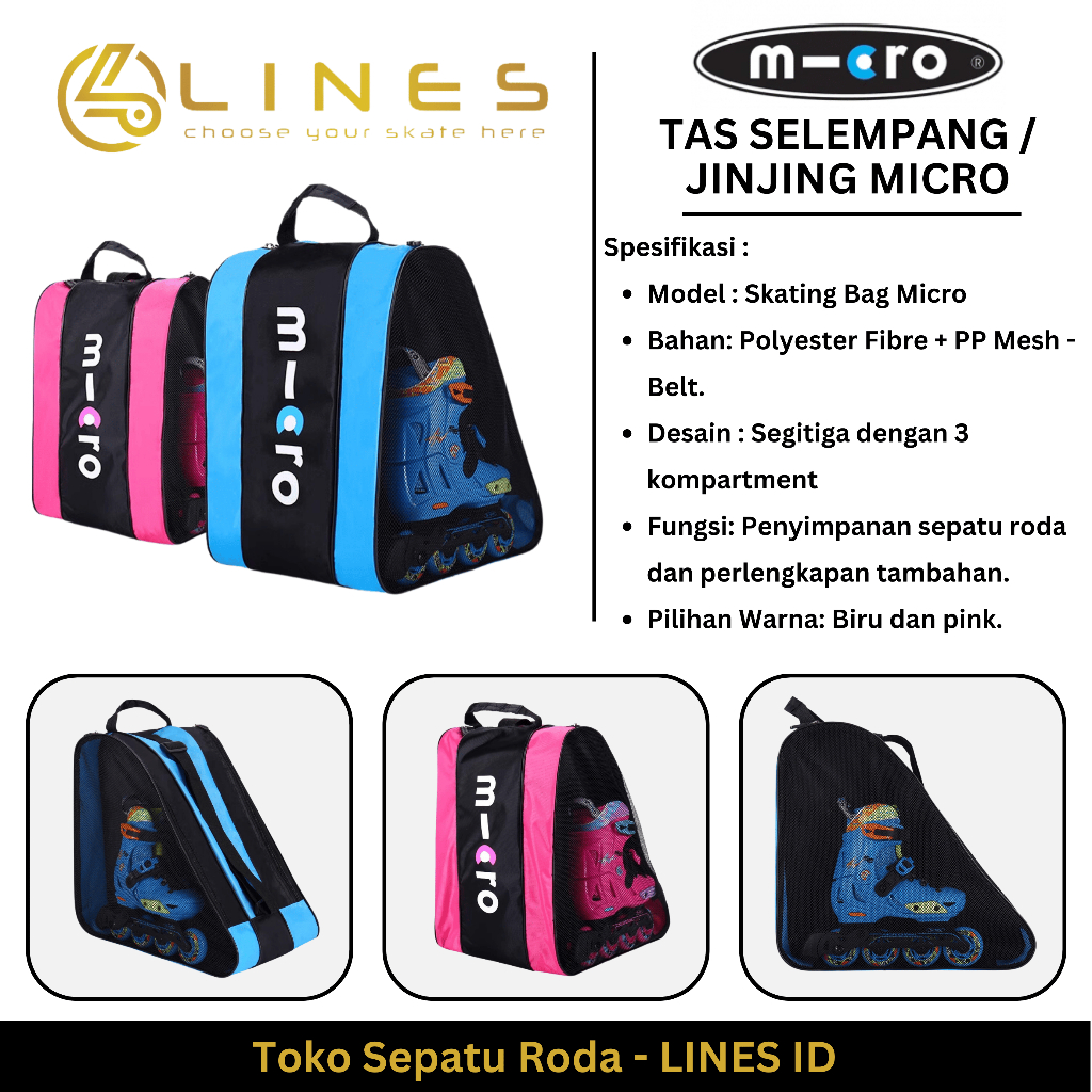 Jual MICRO TAS ORIGINAL SEPATU RODA JINJING / SELEMPANG SEGITIGA MCRO ...