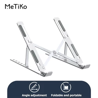 MeTiKo Foldable Laptop Stand Aluminium Stand Notebook Tablet Adjustable Anti Slip Tablet Stand Laptop Portable