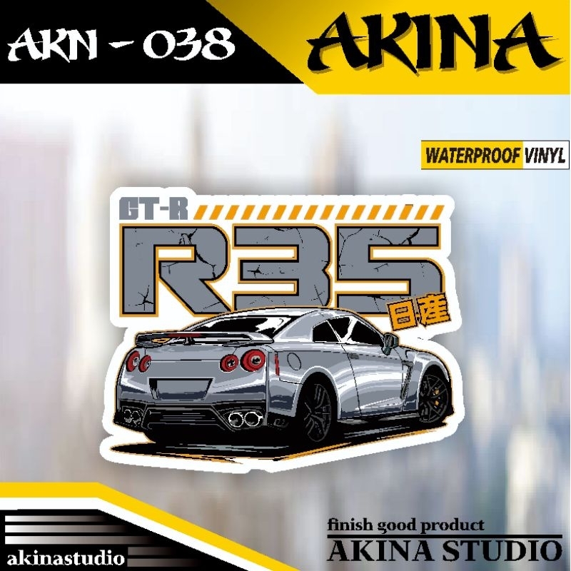 Jual sticker vinyl anti air GTR R35 silver yellow | sticker vinyl anti ...