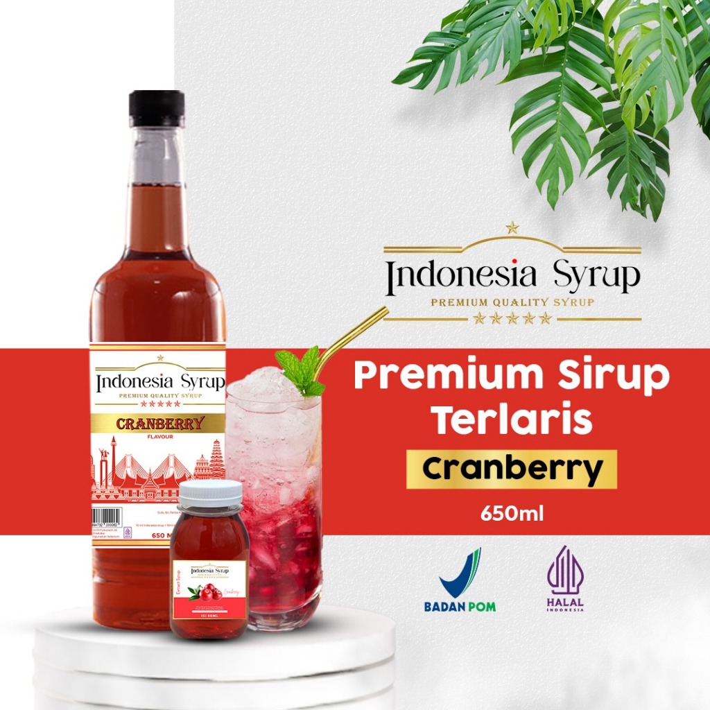 Jual Sirup Premium Rasa Cranberry 650 ml Halal BPOM Flavoured Syrup ...