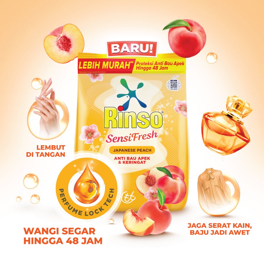 Jual RINSO DETERGENT BUBUK JAPANESE PEACH 770G | Shopee Indonesia