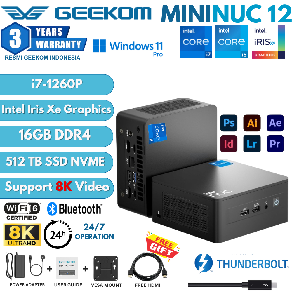 Jual Geekom Mini PC NUC12PAH Intel I7 1260p RAM 32GB 512SSD Windows 11 ...