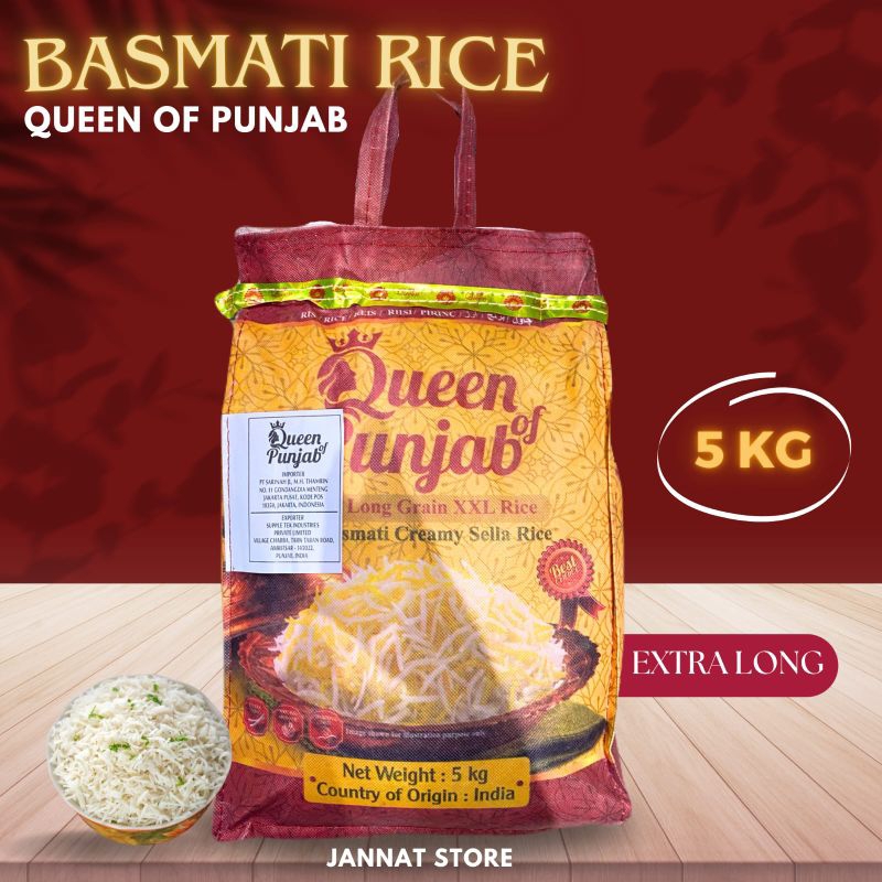 Jual BERAS BASMATI QUEEN OF PUNJAB PREMIUM QUALITY LONG RICE 5KG ...