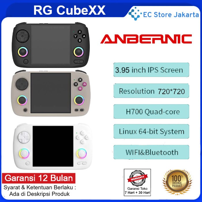 Console Portatile Retro RG CubeXX | Schermo IPS 3.95 Pollici, Linux 64-bit, Supporta Emulazione Giochi Retro