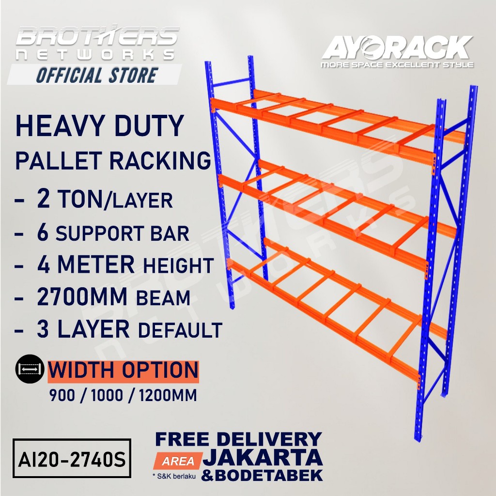 Jual PALLET RACKING 2 TON HEAVY DUTY 4 METER - RAK PALET AYORACK AI20 ...