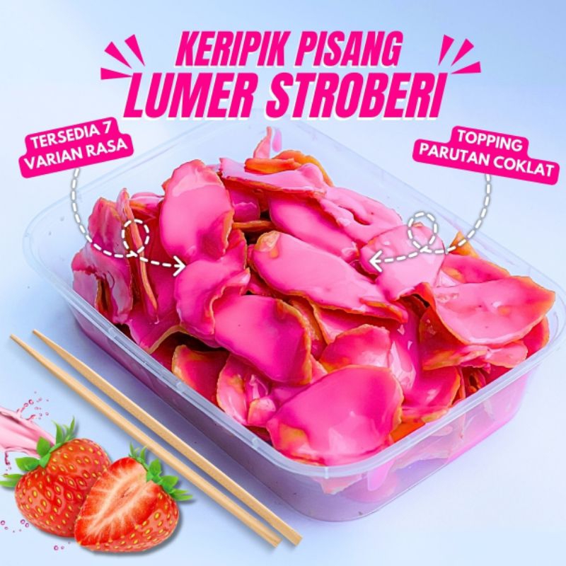 Jual Keripik Pisang Lumer Rasa Stroberi 300 Gram, Keripik Pisang ...