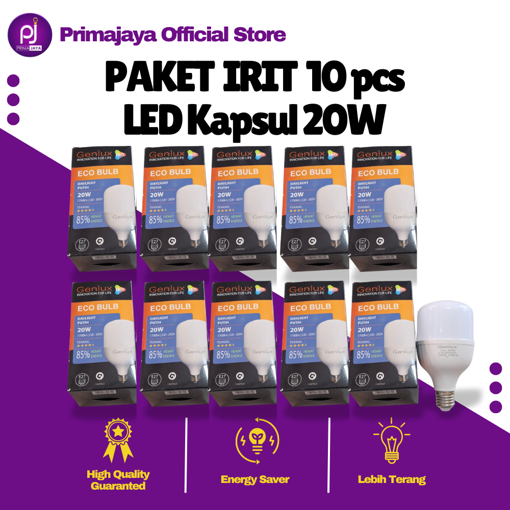 Jual [LIVE] PAKET LAMPU LED IRIT 10PCS Lampu LED Bohlam Kapsul 20w Watt ...