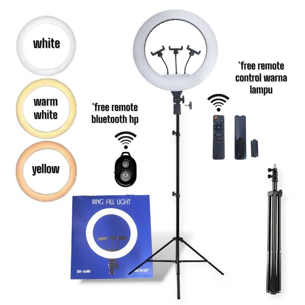 Jual Ring Light Jumbo 45CM LED + Tripod Light Stand 2,1M with Remote ...