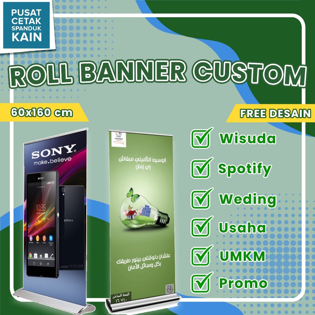 Jual ROLL BANNER CUSTOM MURAH BAGUS GANTI ISI | Shopee Indonesia