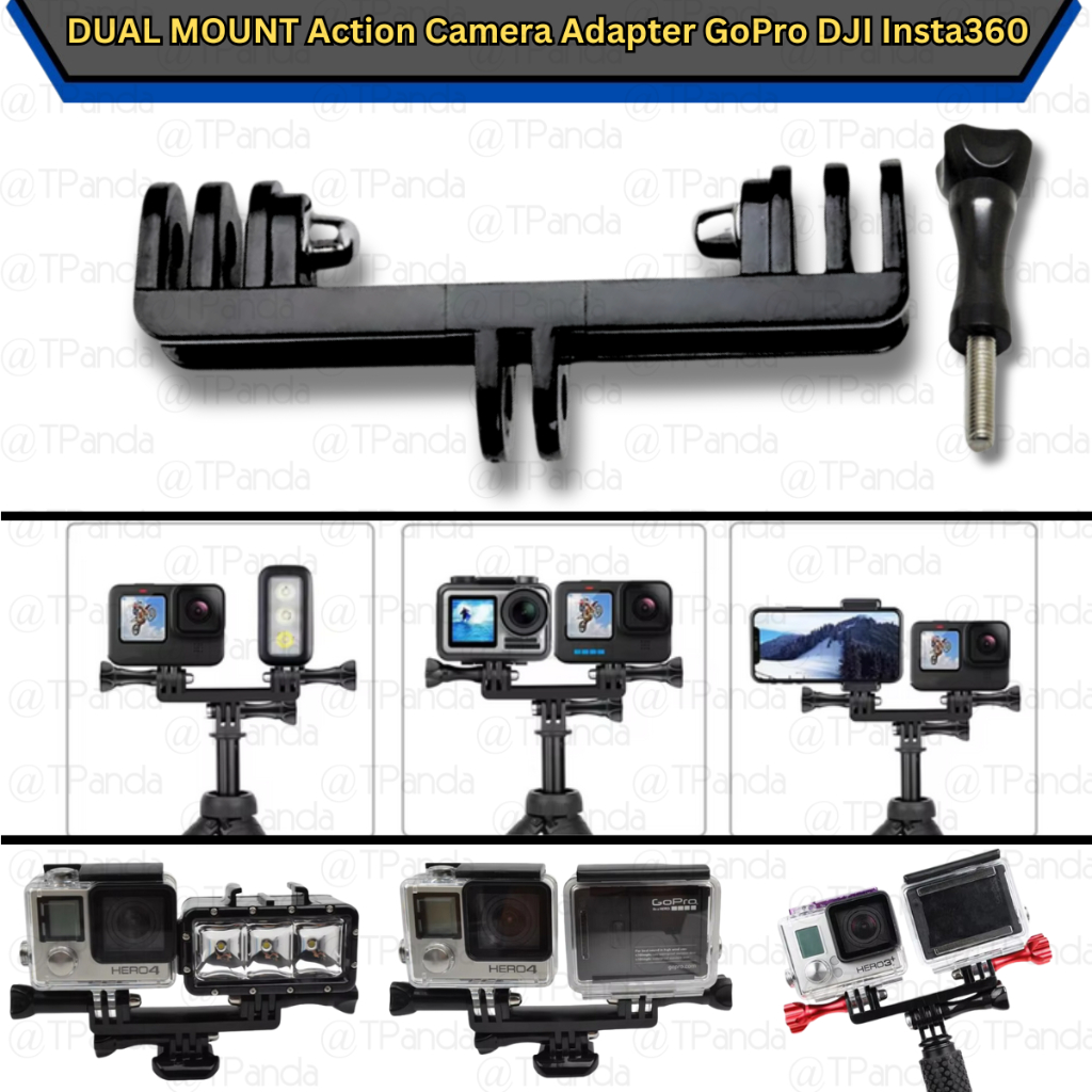 Jual DUAL MOUNT Bracket Action Camera Double Holder Gopro DJI Osmo ...