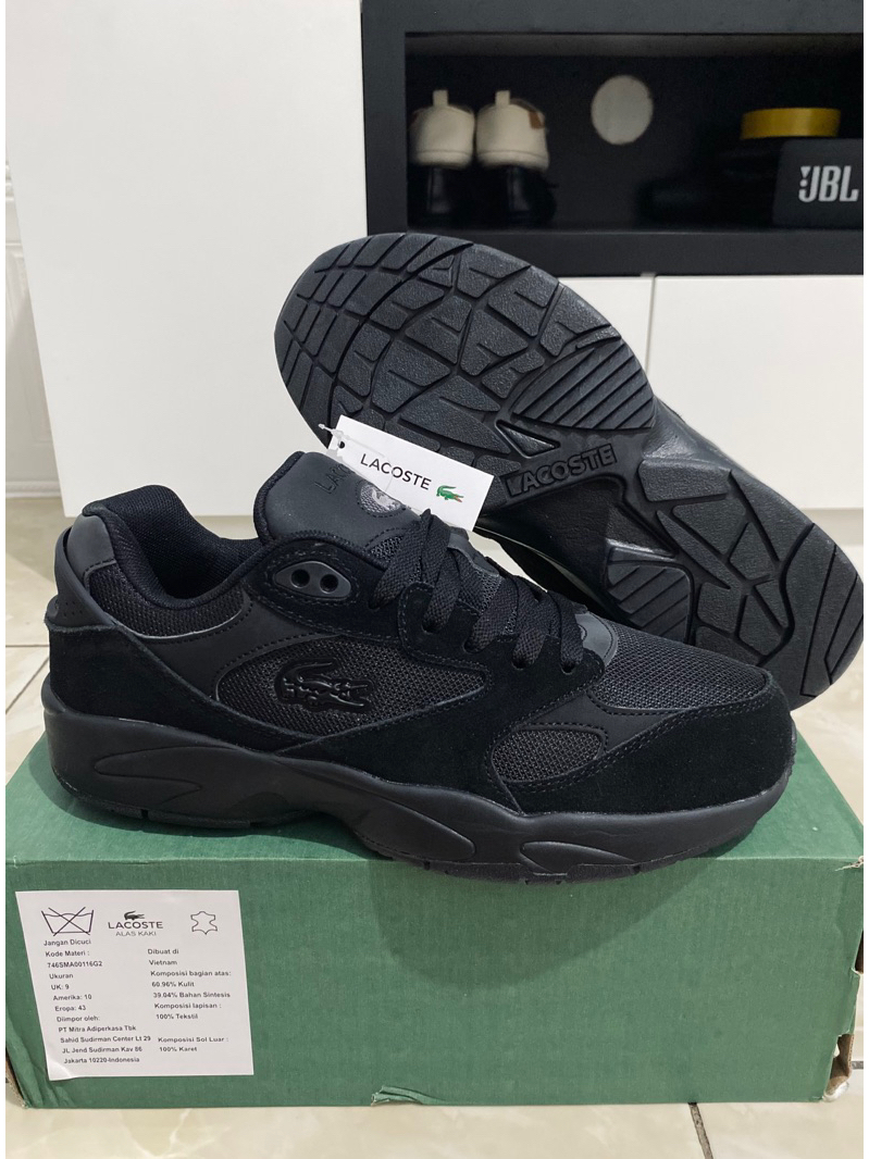 Jual Sepatu Lacoste Storm 96 Lo Vtg Full Black Size 43 Shopee