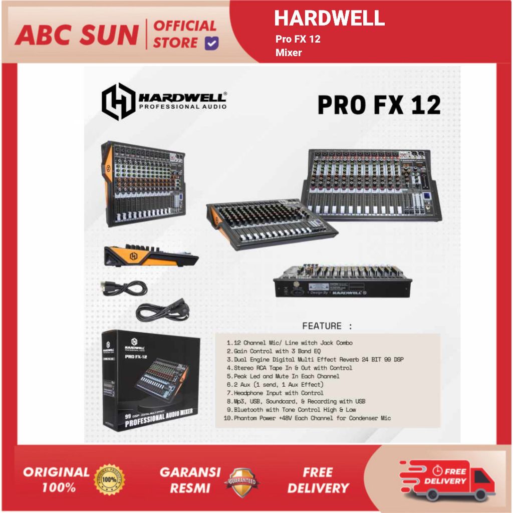 Jual Mixer Hardwell Pro FX 12 Original 12 Channel USB interface PC ...