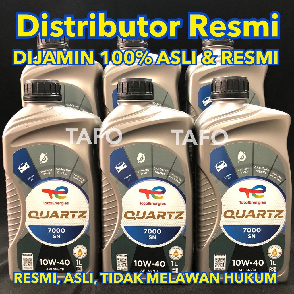 Jual OLI TOTAL QUARTZ 7000 10W-40 LITER / TOTAL 10W40 LITER | Shopee ...